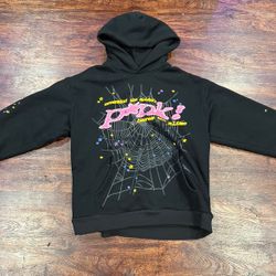 Black Sp5der Hoodie With Pink