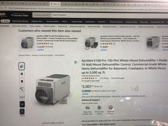 New AprilAire E100 The Whole House Dehumidifier For Large Rooms Crawl Space Or Basement Commercial 5,000 Sq Ft