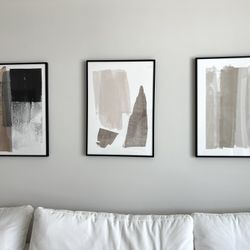 Minimalist Neutral Wall Art Set of 3 - Gallery J9 20x28 Framed Prints