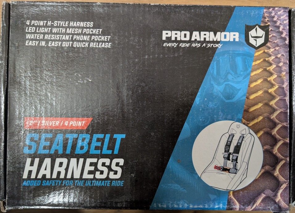 X2 Pro Armor A114220SV Silver 4 Point 2" UTV Harness with Sewn in Pads

