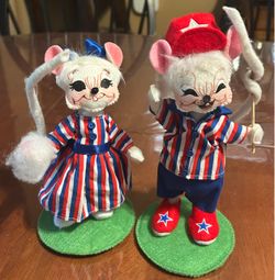 vintage 6-inch Annalee matching Patriotic Parade Mice
