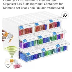 New Art Diamond Painting Storage 9 Stackable Storage Organizers, 315 Individual Slots For Beads Rhinestones Gems Crafts And More