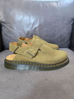 Dr. Martens Jorge II Shoes Men 12 Green Suede Slingback Clog Mule Sandals AirWair