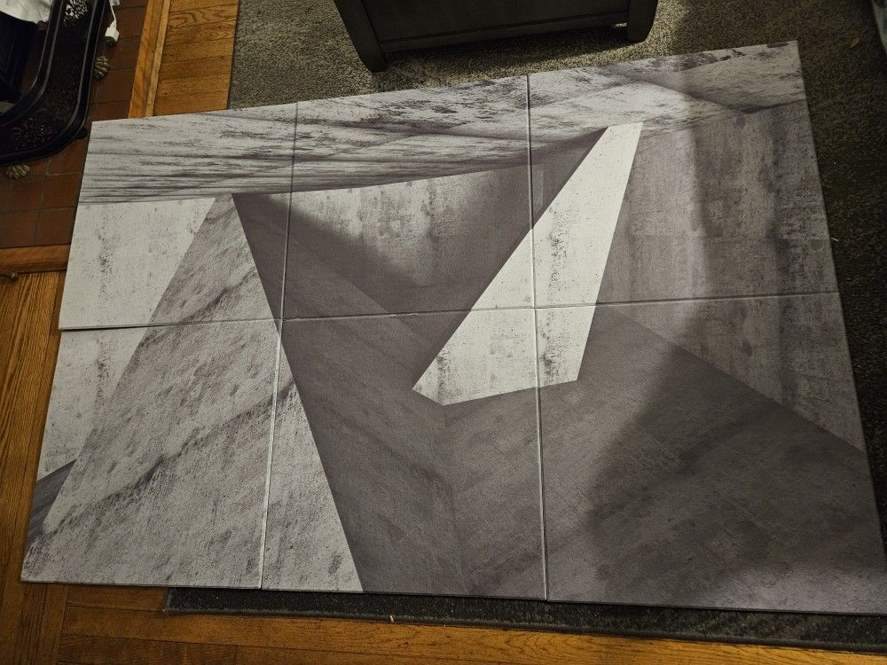 Black And White Abstract Geometric Design Felt Acoustic Sound Absorbing Panels Wall Art Decor