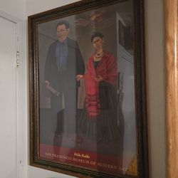 Frida Kahlo 1991 Exhibition Poster From The San Francisco Museum Of Modern Arts. Glass Framed