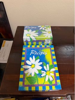 Vintage Recipe Book And Recipe Card Box Brand New Daisy Floral Design Storage