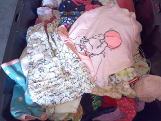 Girls infant clothing what size range 0 to 3 through 3 to 6 months 50 cents each between 100 and 120 pieces