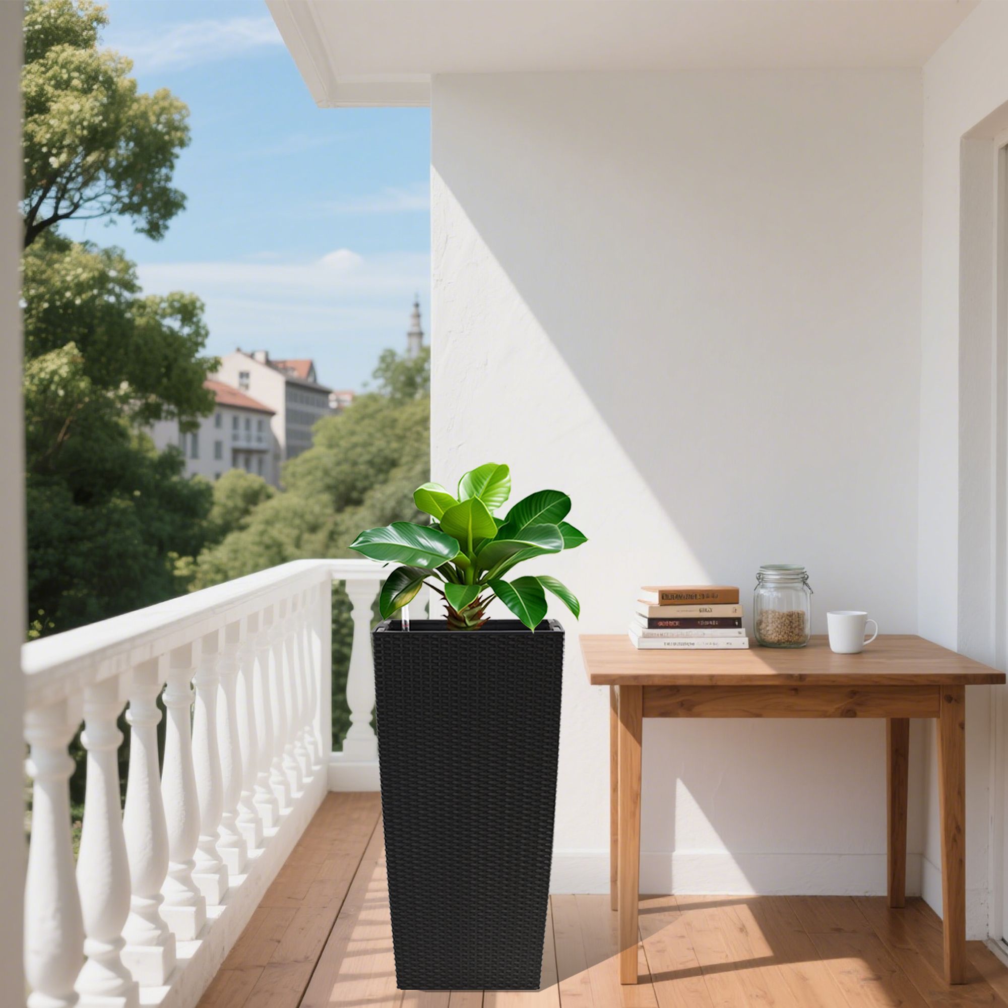 30 in Tall Large Flower Pots Planter with Self-Watering Drainage Holes&Inner Trays Indoor Outdoor Plant Pot with Drain Holes, Water Level Monitor,Inne