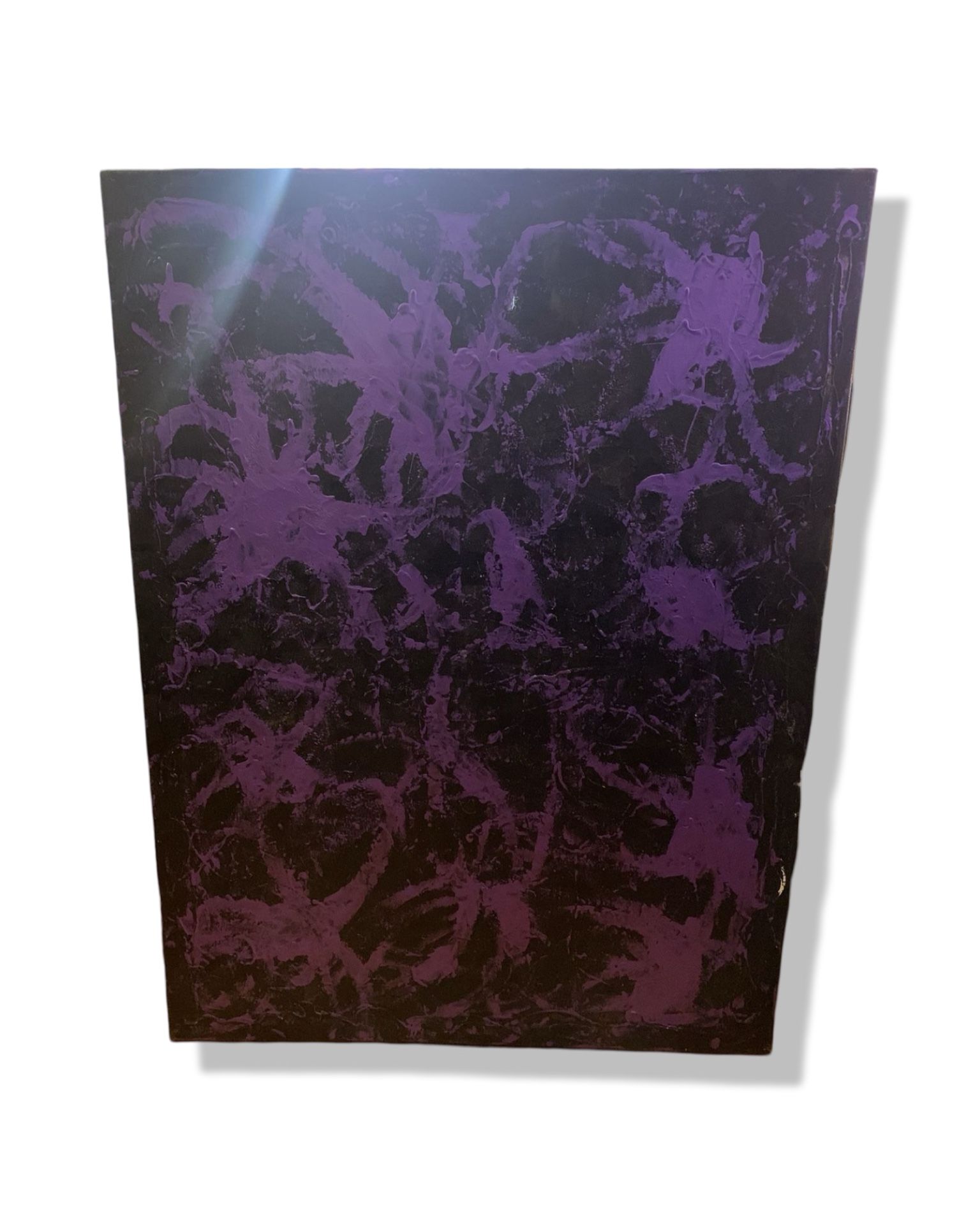 Funky Purple & Black Abstract Acrylic Painting 32x40