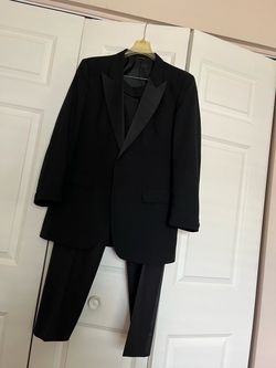 Black Tuxedo Suit with Satin Lapels the size 39