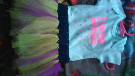 3-6 months handmade tulie onesie dress