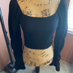 Forever 21 Black Knit Top/Blouse Size Small