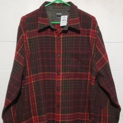 NWT TODD SNYDER BROWN  RED GLENPLAID WOOL SHIRT JACKET 
