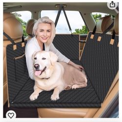 Dog Car Seat Cover with Hard Bottom, Car Back Seat Extender for Dogs, Dog Hammock for SUV Truck, Black