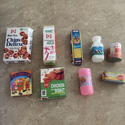 Play food, shopping basket, plates, cups -for kids and classrooms