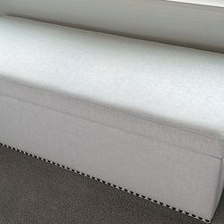 White Fabric Storage Bench / Toy Chest