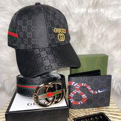 Men’s Hat Wallet And Belt Gift Set 