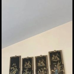 Chinese Wall Panels (4) Piece Set