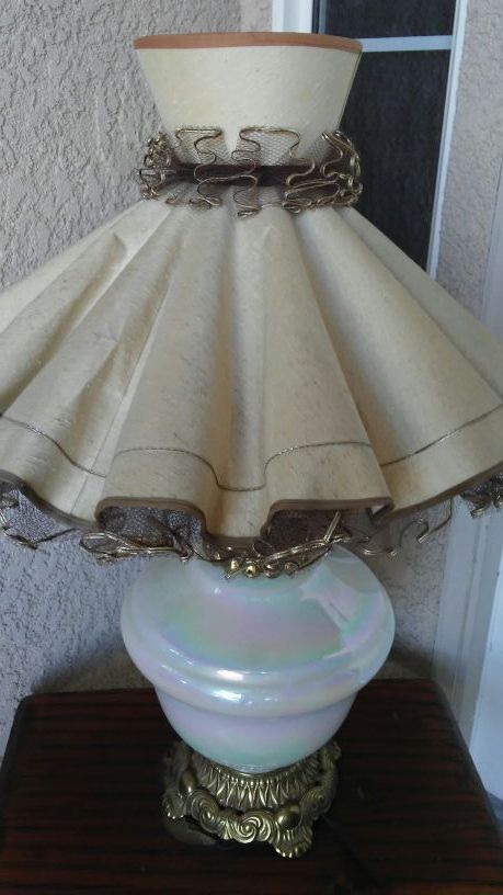 Vintage lamp it looks like mother of pearl