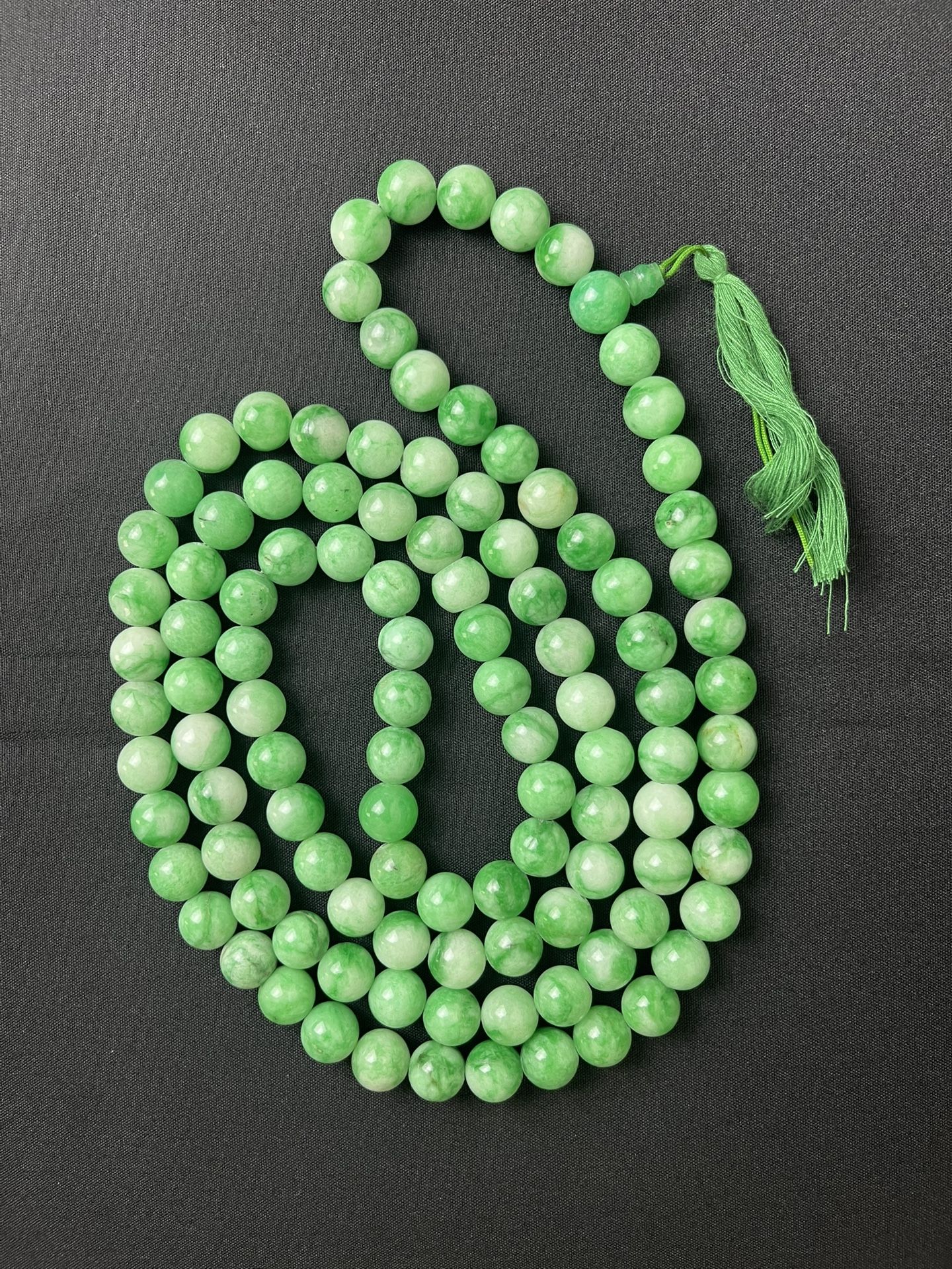 Imperial Green Jadeite Bead Necklace โ 60โ | 416g | Ultra Rare Luxury