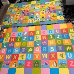 Used BABYCARE Double Sided Reversible ABC Baby Play Mat Soft Heavy From buy buy Baby