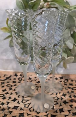 Vintage "Valerie Crystal" Champagne Glasses by Crystal Clear Industries