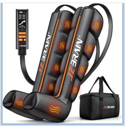Air Compression Boots Leg Massager with Heat for Recovery, Medium Sequential Full-Leg Therapy System, 3 Heat, 6 Modes, 11 Intensities, Post-Workout & 