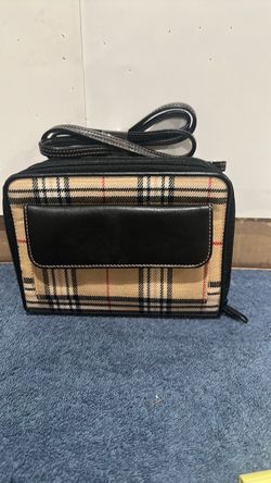 Plaid Crossbody Bag with Front Pocket