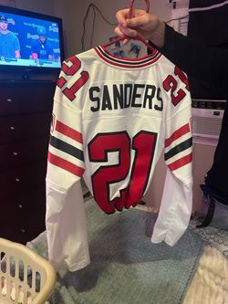 Sanders #21 Football Jersey White Red Black
