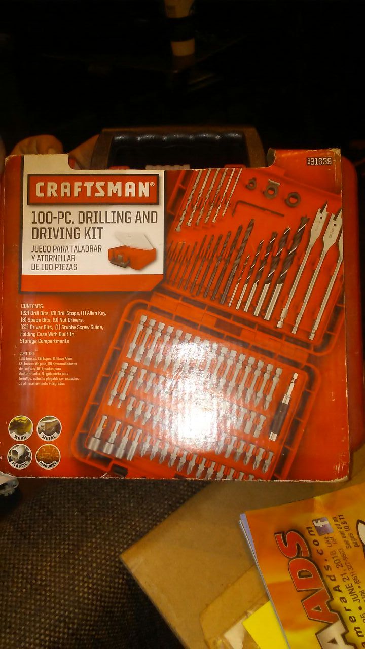 Craftsman 100 piece drilling and driving kit