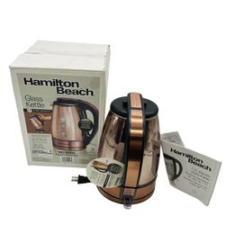 Hamilton Beach Glass Kettle Copper Hot Coffee Water Kitchen Boiler Pot 40866 OBO