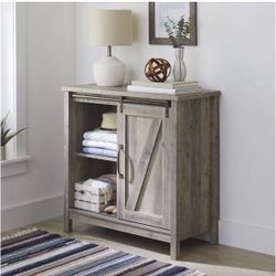 Better Homes & Gardens Modern Farmhouse Accent Storage Cabinet, Rustic Gray Finish