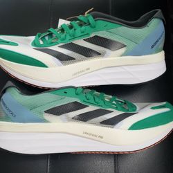 Brand New Adidas Adizero Takumi Sen 9 Men's Running Shoes, Green, Size 10.5