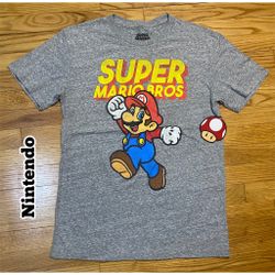 Super Mario Bros Aged look gray t-shirt W Tags Men’s Sz M New!! 