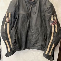 Indian motorcycle blue leather jacket