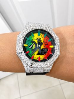 Juego de cadena  cubana maciza Plata 925 y moissanita