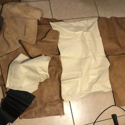 leather Belt/dog collar punch tool and assorted leather scraps