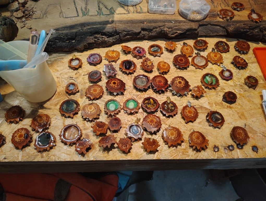 Hand Made Knob Cone Pins & Pendants