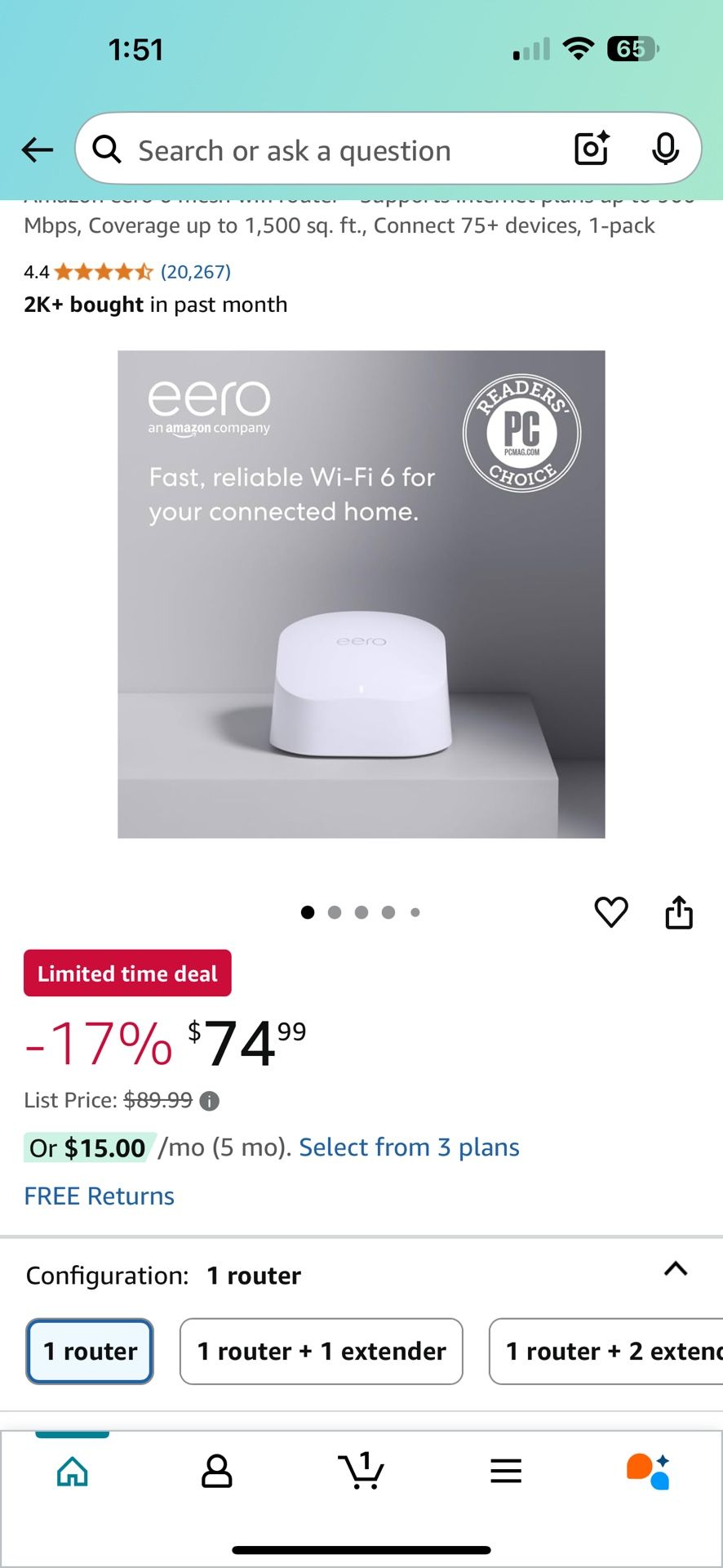 Mesh Wifi Router eero 6