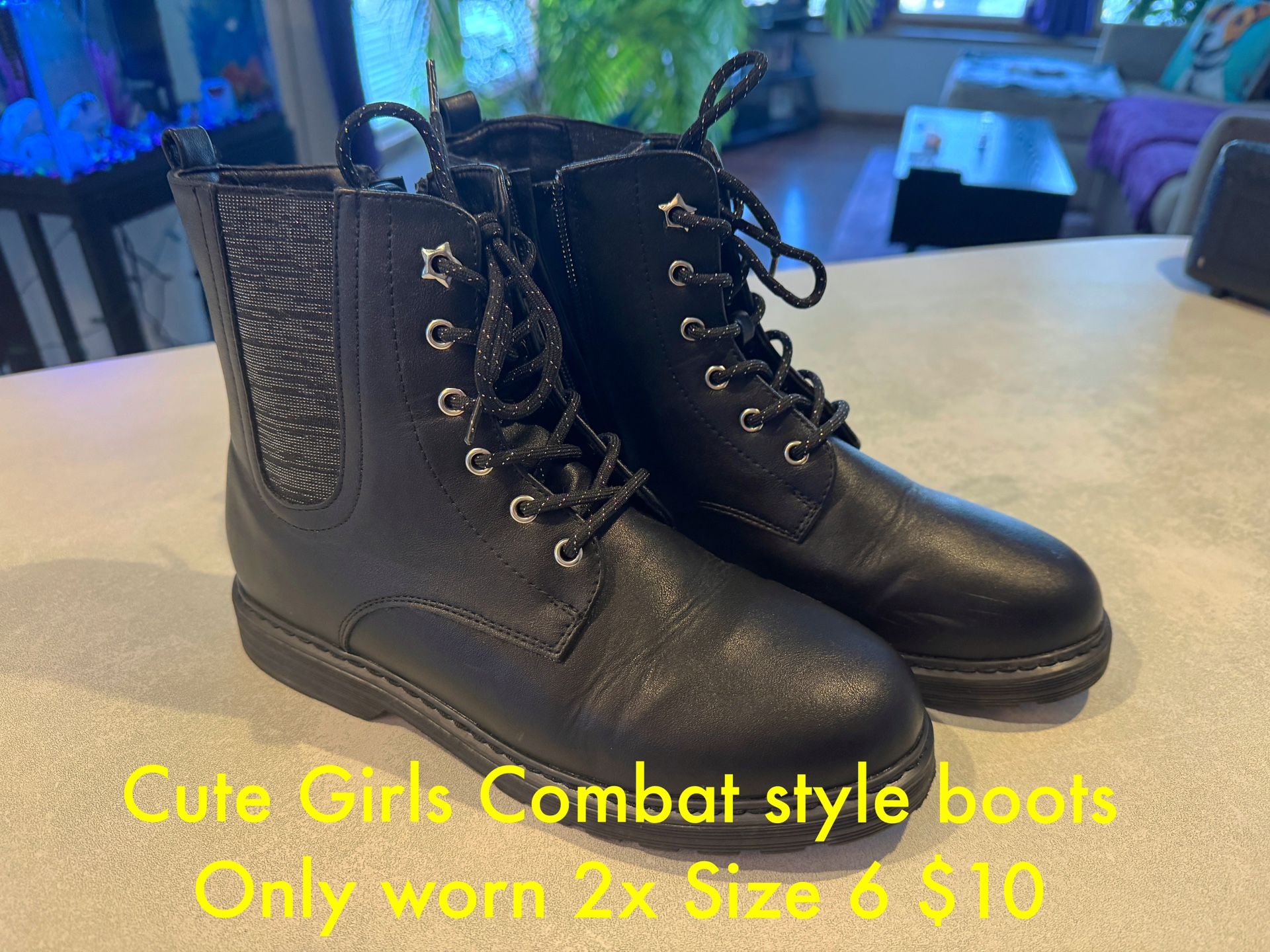 Girls Combat Style Boots