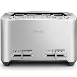 Breville BTA840XL Die-Cast Smart Toaster, 4 Slice, Brushed Stainless Steel