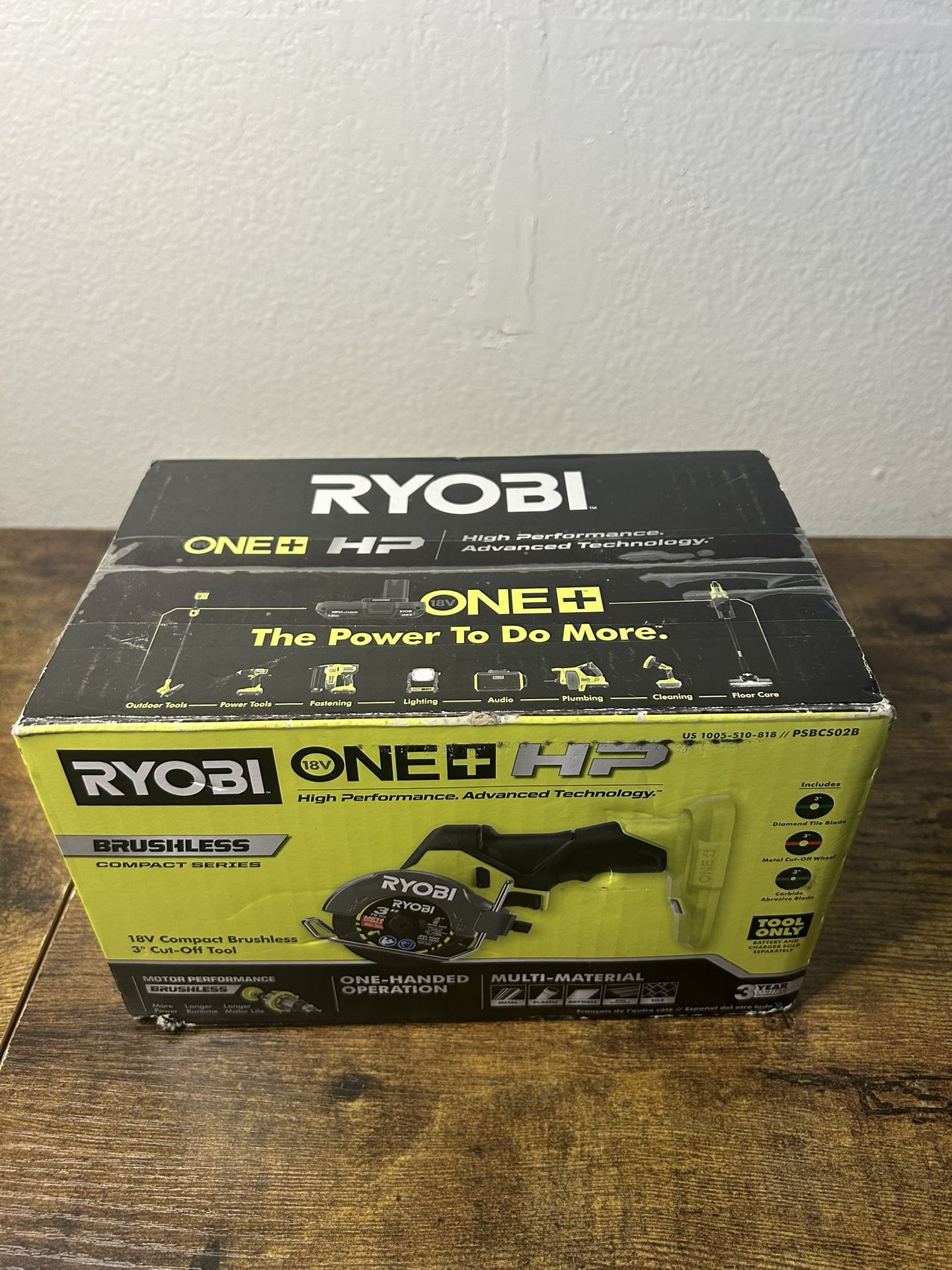 π§ Ryobi ONE+ HP 18V Compact Brushless 3β Cut-Off Tool β NEW π§
