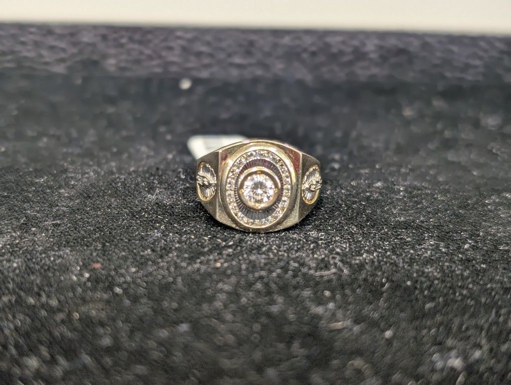 Two Tone 14kt Virgin Mary Ring