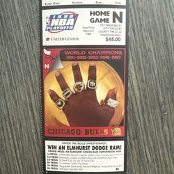 1998 NBA Playoffs Chicago Bulls Ticket Stub 7 UNUSED COMPLETE Ticket Home Game N