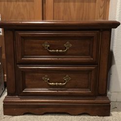 Wood 2 Drawer End Table Or Night Stand