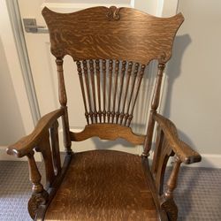 Antique Wooden Carved Rocking Chair