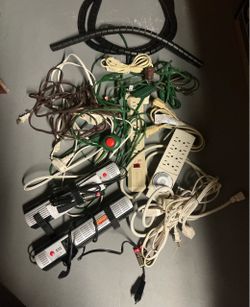 Mixed Lot of Extension Cords and Power Strips