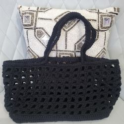 Black Crochet Handbag 