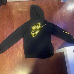Black and Yellow Nike Checkered Pullover Hoodie