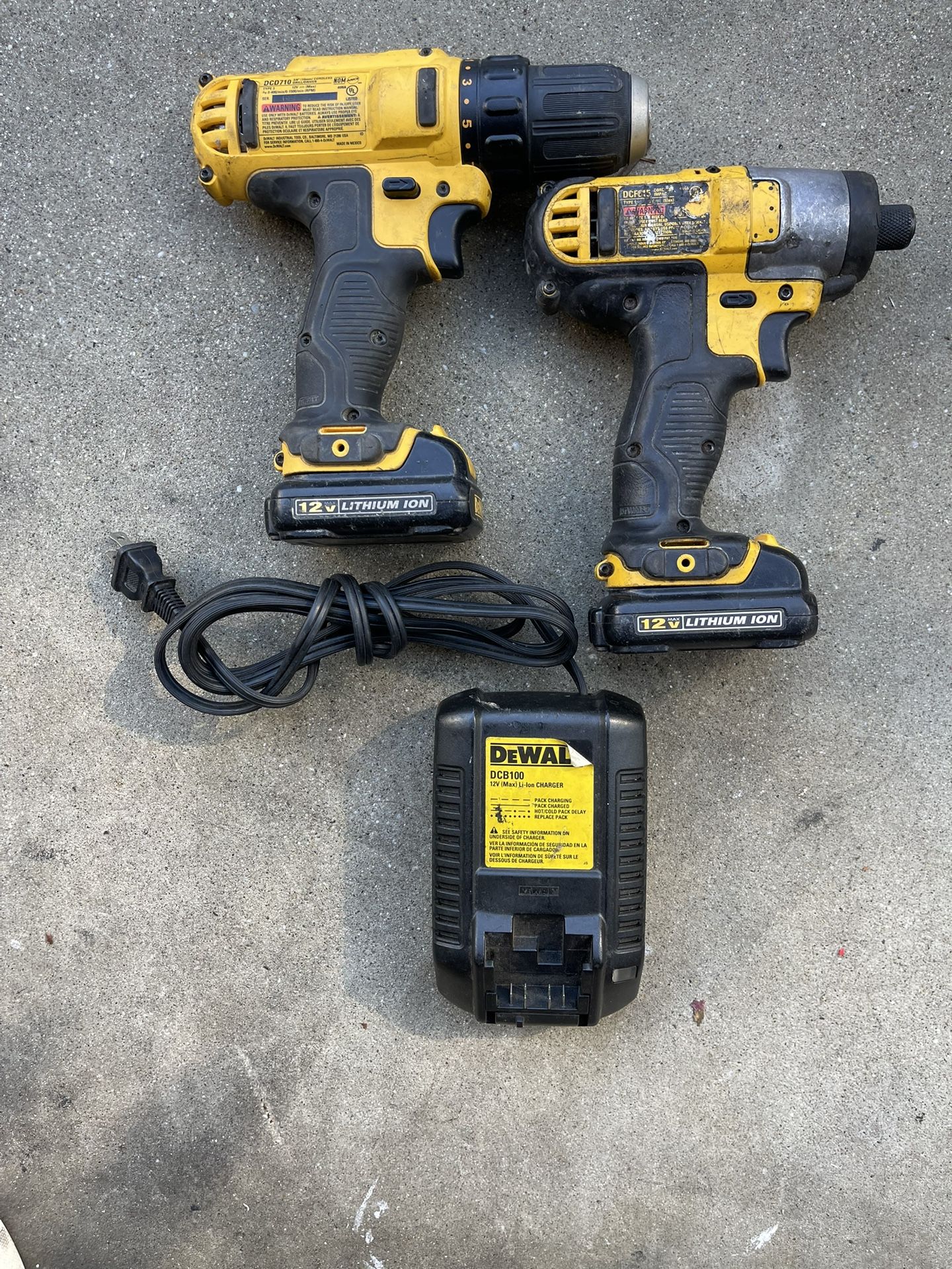 DEWALT DRILL IMPACT 12V CORDLESS 12V DRIVER BATTERY CHARGER